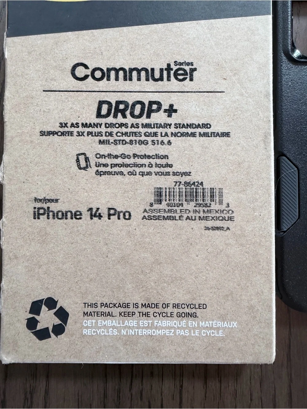 OtterBox iPhone 14 Pro Black textured phone case - Commuter Series